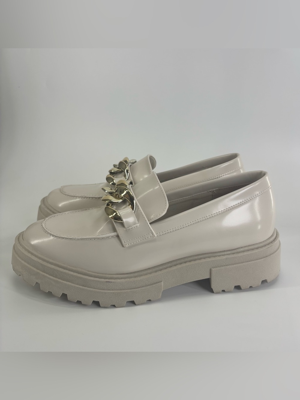 Steve Madden Makira platform loafer 7.5 cream gold - Picture 5 of 14